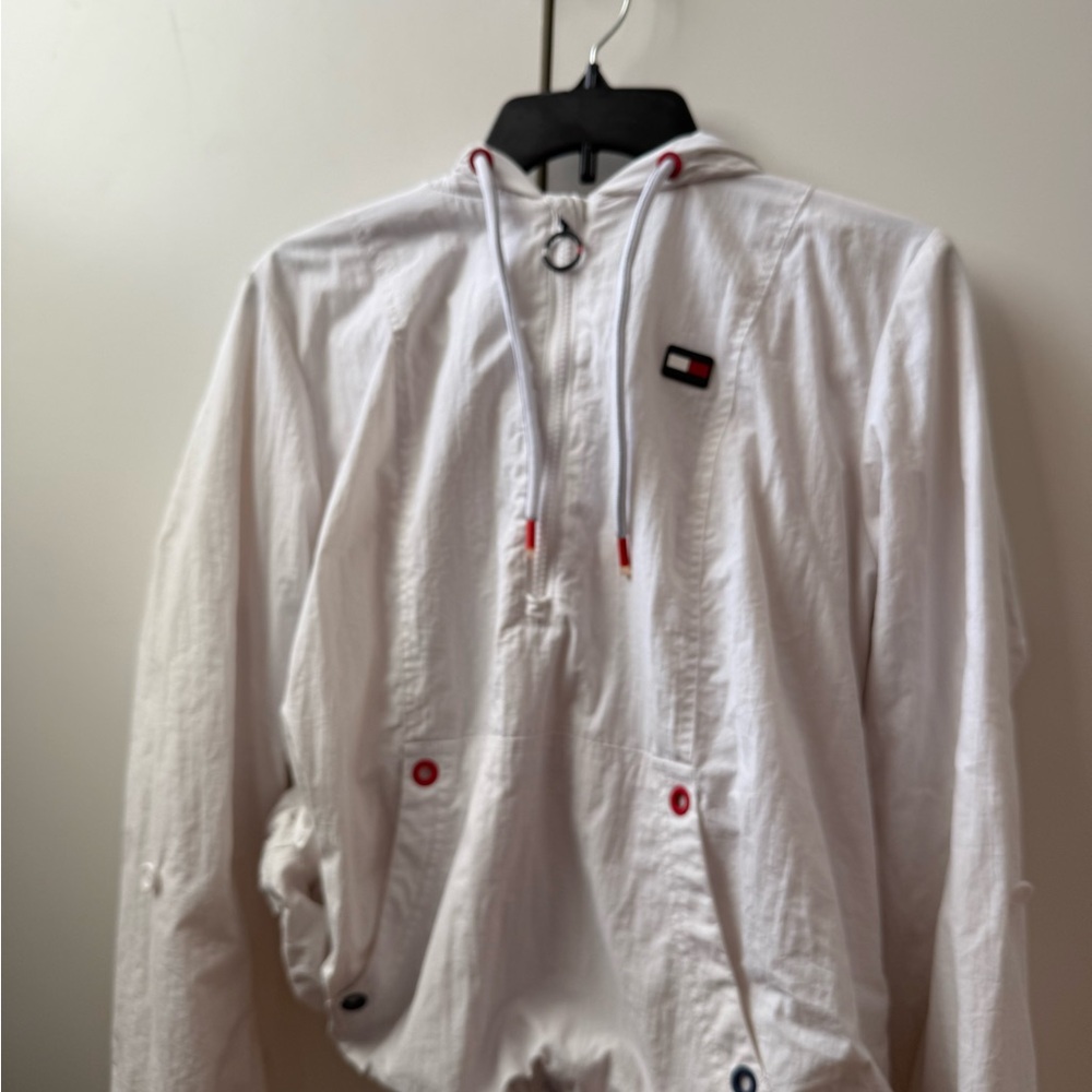 Tommy Hilfiger White Hooded Windbreaker